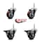 Service Caster 3 Inch Maroon Polyurethane Wheel Swivel 34 Inch Threaded Stem Caster Set 2 Brakes SCC SCC-TS20S314-PPUB-MRN-34212-2-PLB-2 - alternate 4